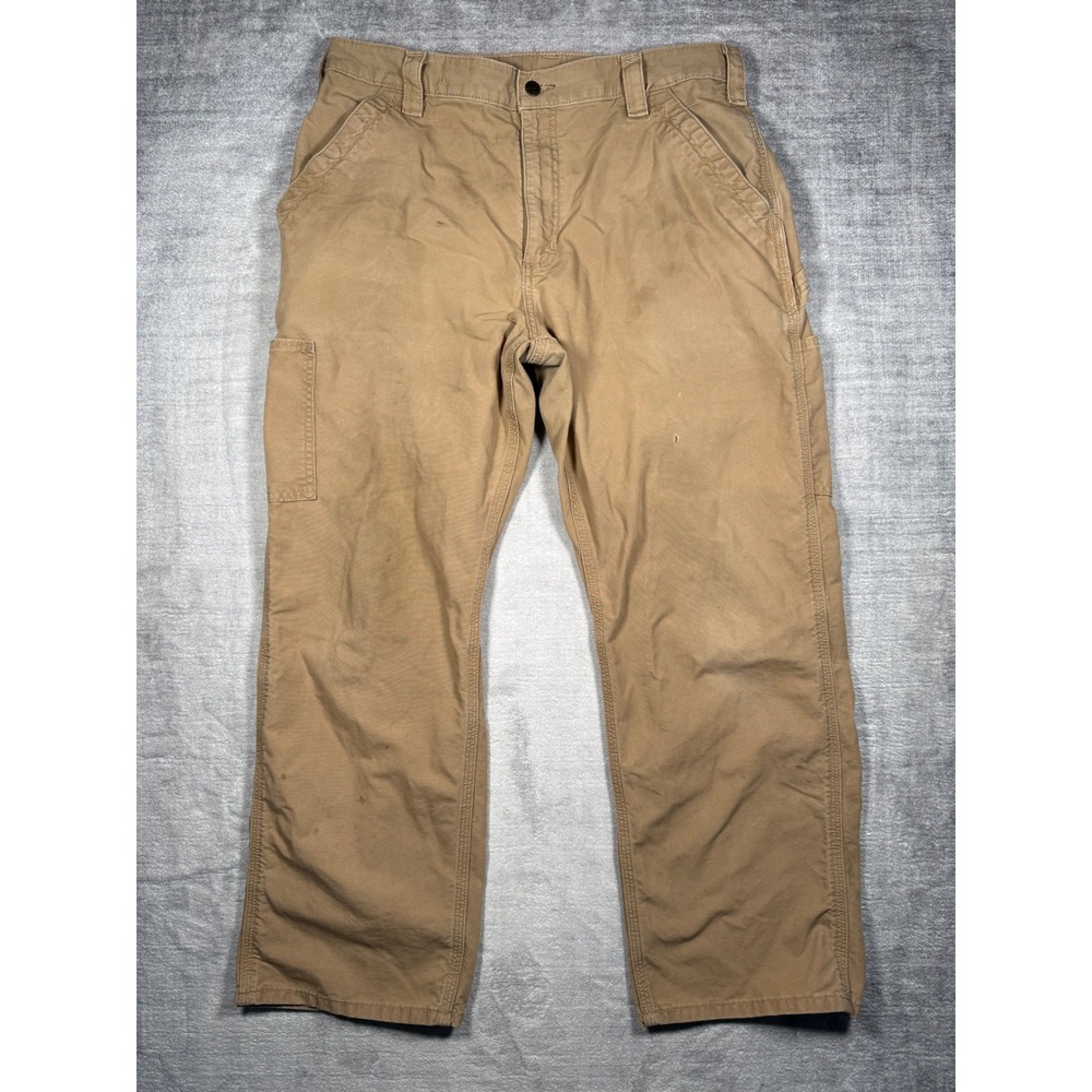 Carhartt Pants Mens 36x30 Tan B151 DKH Carpenter Duck Canvas Workwear